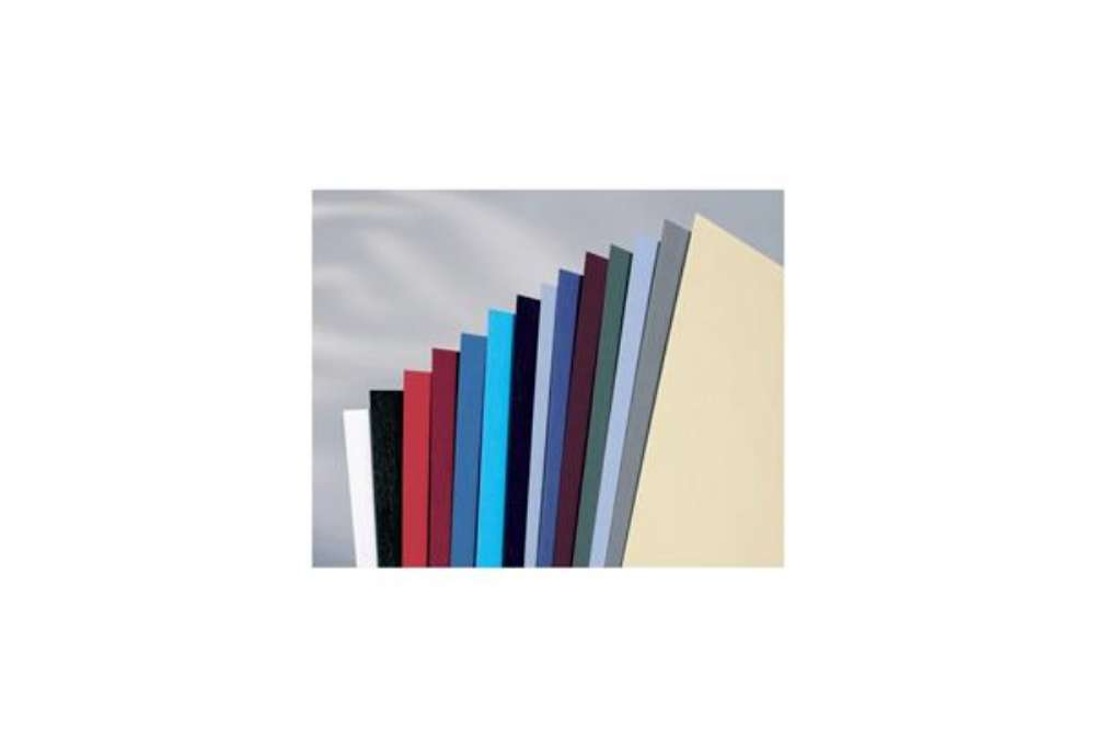 Immagine di Copertine per rilegatura GBC Leathergrain cartoncino goffr. A4 blu scuro conf da 100 copertine - CE0