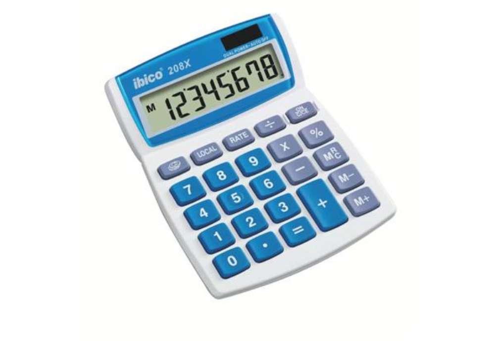 Immagine di Calcolatrice da tavolo IBICO 208X - display LCD 8 cifre - confezione blister - IB410062