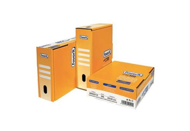 Immagine di Buste trasp. a foratura universale FAVORIT La500 buccia d'arancia linear 22x30 cm  scatola da 500 -