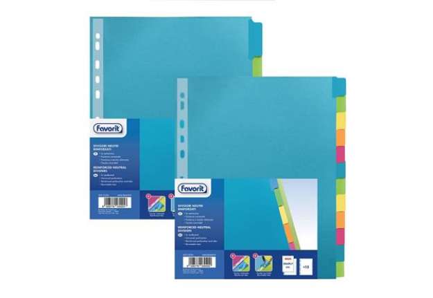 Immagine di Divisore personalizzabile Favorit Strong Line A4+ 6 tacche neutre assortiti 400132504