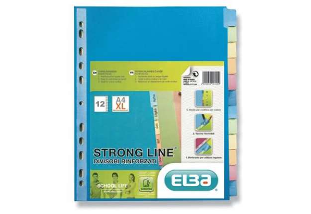 Immagine di Divisore personalizzabile Favorit Strong Line A4+ 12 tacche neutre assortiti 400132505