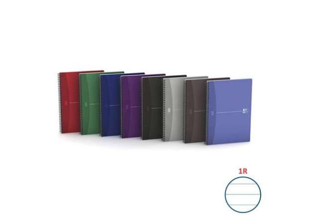 Immagine di Quaderno spiralato OXFORD Office Essentials Maxi A4 assortiti rigato 7 mm 100105331