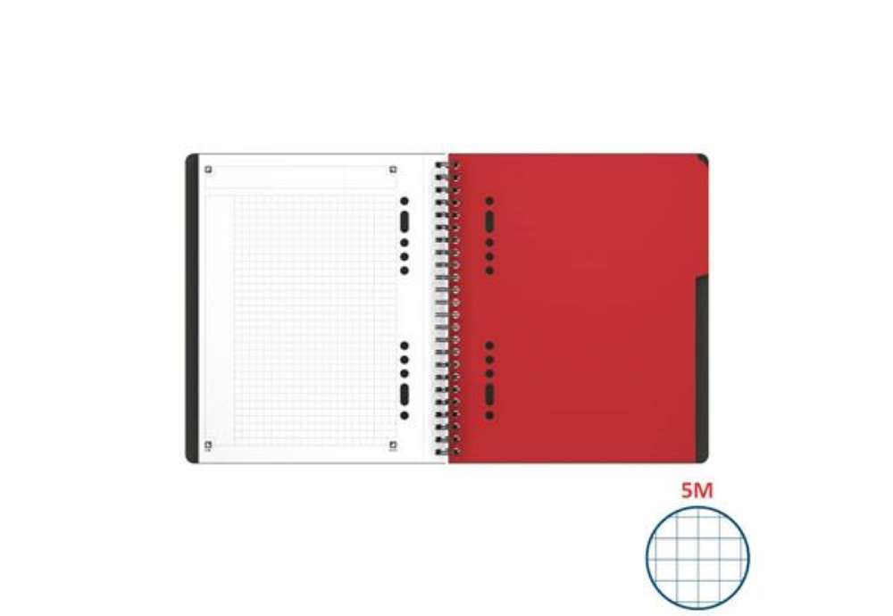 Immagine di Blocchi spiralati OXFORD International Activebook A5+ grigio/arancio quadretti 5 mm 100102880