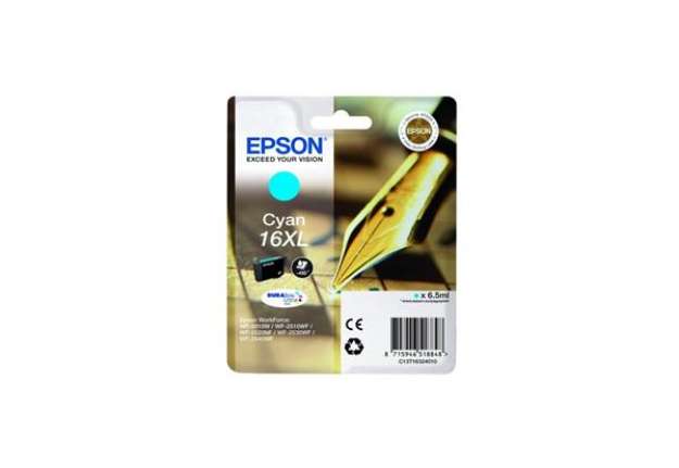 Immagine di Cartuccia inkjet alta capacità ink pigmentato Penna e Cruciverba 16XL Epson ciano - C13T16324012