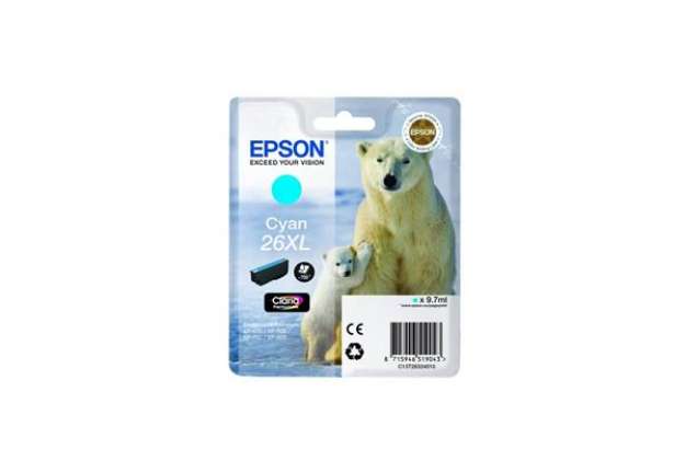 Immagine di Cartuccia inkjet alta capacità Orso polare 26XL Epson ciano C13T26324012