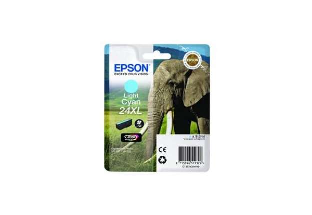 Immagine di Cartuccia inkjet alta capacità Elefante 24XL Epson ciano chiaro C13T24354012