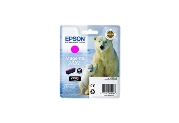 Immagine di Cartuccia inkjet alta capacità Orso polare 26XL Epson magenta C13T26334012
