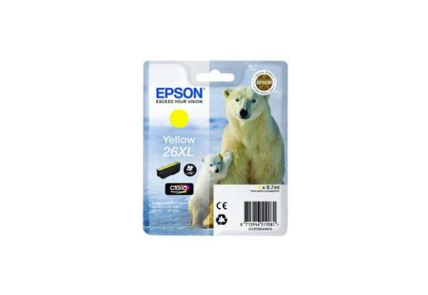 Immagine di Cartuccia inkjet alta capacità Orso polare 26XL Epson giallo C13T26344012