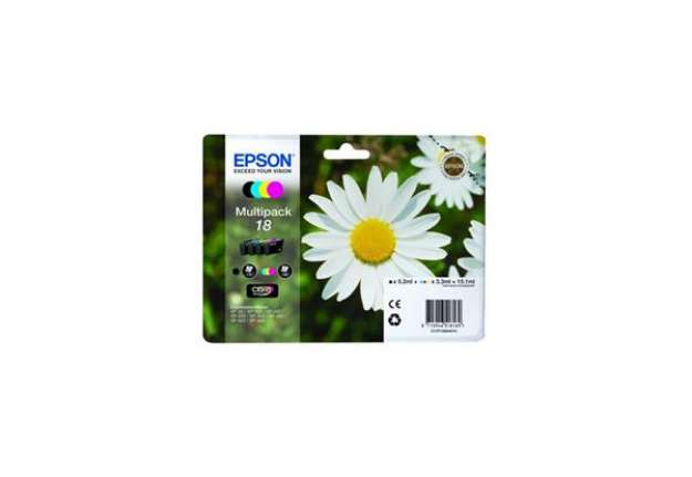 Immagine di cartucce inkjet Margherite 18 Epson n+c+m+g Conf. 4 - C13T18064012