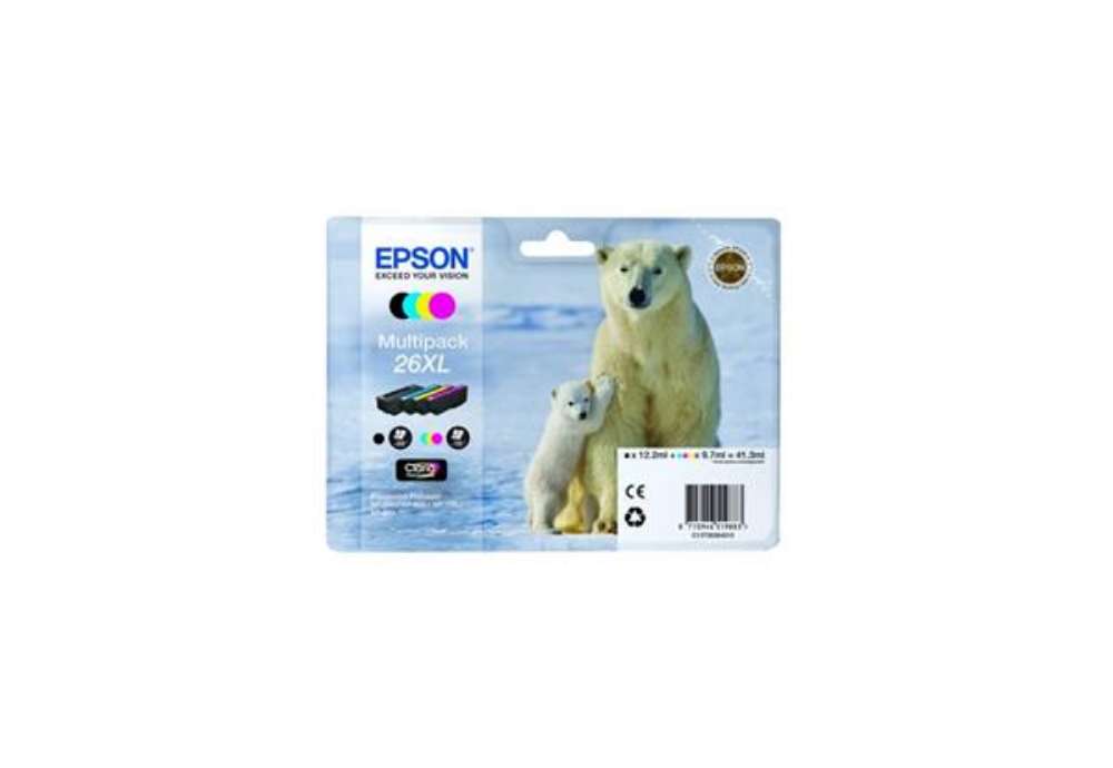 Immagine di Cartucce inkjet alta resa Orso polare 26XL Epson n+c+m+g Conf. 4 - C13T26364010