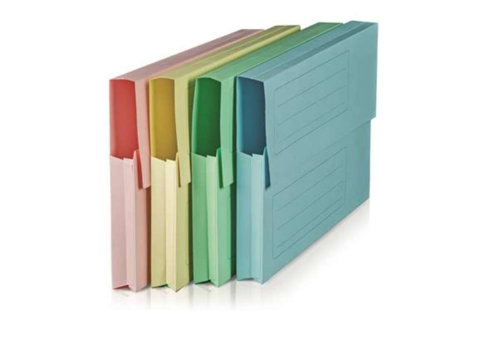 Immagine di Cartella a soffietto BREFIOCART Canguro in cellulosa 25x32 cm azzurro conf. da 50 pezzi - 0205507.AZ