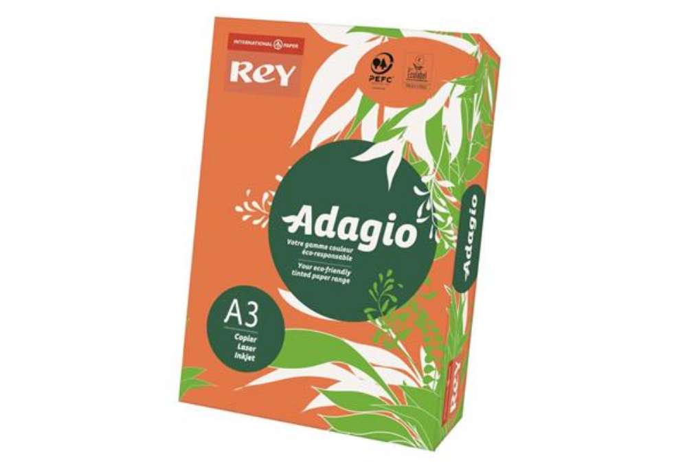 Immagine di Carta colorata A3 Sylvamo Rey Adagio 160 g/m² arancio 21 - Risma da 250 fogli - ADAGI160X504