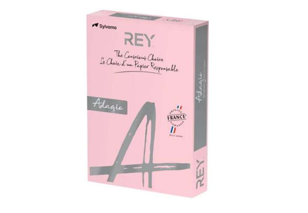 Immagine di Carta colorata A3 Sylvamo Rey Adagio 80 g/m² rosa 07 - Risma da 500 fogli - ADAGI080X676
