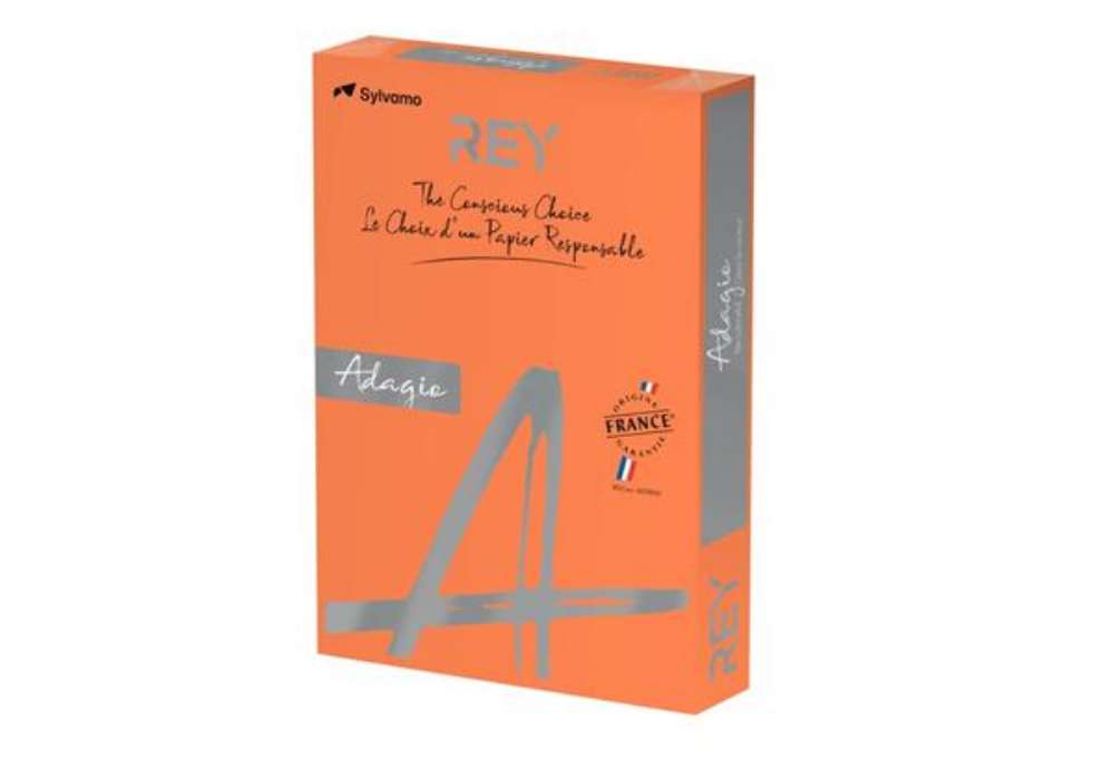 Immagine di Carta colorata A3 Sylvamo Rey Adagio 80 g/m² arancio 21 - Risma da 500 fogli - ADAGI080X673