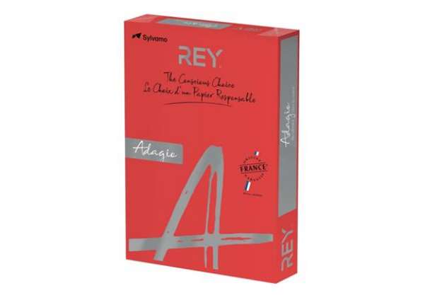 Immagine di Carta colorata A3 Sylvamo Rey Adagio 80 g/m² rosso intenso 22 - Risma da 500 fogli - ADAGI080X678