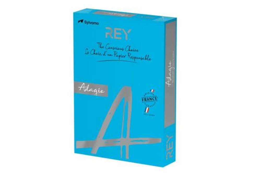 Immagine di Carta colorata A3 Sylvamo Rey Adagio 80 g/m² blu intenso 51 - Risma da 500 fogli - ADAGI80X470
