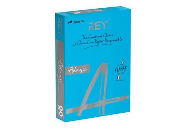 Immagine di Carta colorata A4 Sylvamo Rey Adagio 80 g/m² blu intenso 51 - Risma da 500 fogli - ADAGI080X622