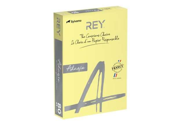 Immagine di Carta colorata A4 Sylvamo Rey Adagio 80 g/m² giallo canarino 03 - Risma da 500 fogli - ADAGI080X626