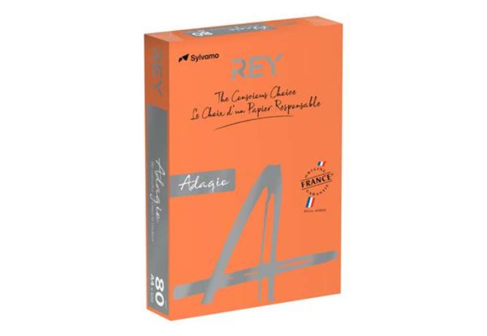 Immagine di Carta colorata A4 Sylvamo Rey Adagio 80 g/m² arancio 21 - Risma da 500 fogli - ADAGI080X639