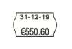 Immagine di Rotolo 1000 etichette Printex sagomate 26x16 mm bianco con stampa rossa SCONTATO  conf. 10 - 2616sbp