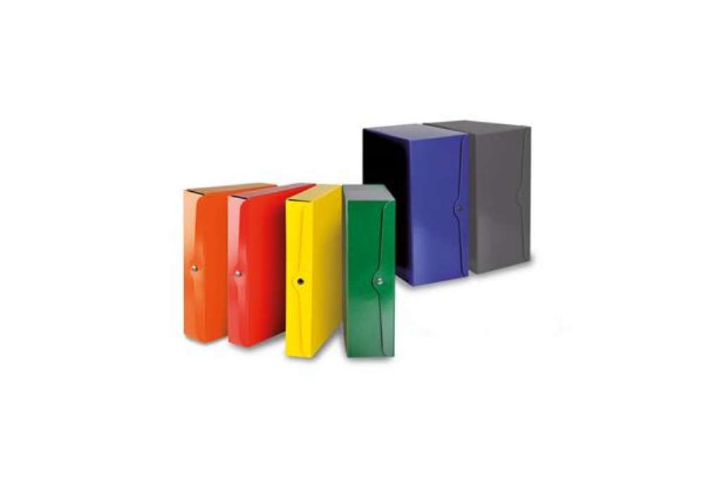 Immagine di Portaprogetti con bottone EURO-CART presspan monolucido 25x35 cm dorso 12 cm verde - CP12VE_DESK