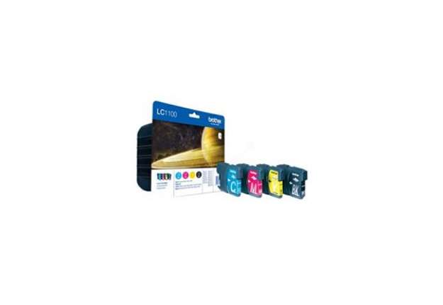 Immagine di Cartucce inkjet blister 1100 Brother nero+ciano+magenta+giallo Conf. 4 - LC-1100VALBP