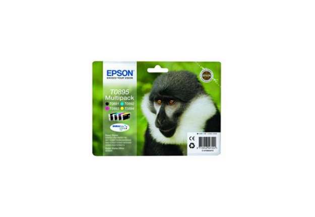 Immagine di Cartucce inkjet Scimmia T0895/blister RS Epson nero+ciano+magenta+giallo Conf. 4 - C13T08954010