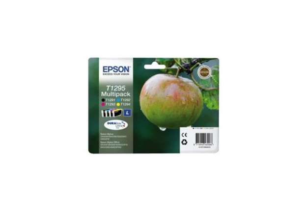 Immagine di Cartucce inkjet ink pigmentato Mela T1295 Epson n+c+m+g Conf. 4 - C13T12954012