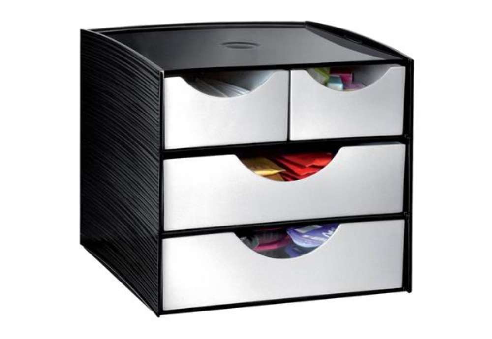 Immagine di Cassettiera da tavolo CEP Take a break 4 cassetti 18,5x18,6x17,5 cm nero 1082110561