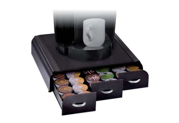 Immagine di Organizzatore cialde per macchina da caffè CEP plastica 3 cassetti 7x33x34 cm nero - 2230060011