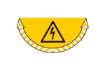 Immagine di Adesivi Segnalatori CEP rischio elettrico PVC 700x350 mm. sp 0,2 mm giallo - 170105005