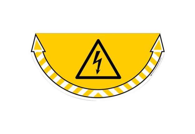 Immagine di Adesivi Segnalatori CEP rischio elettrico PVC 700x350 mm. sp 0,2 mm giallo - 170105005