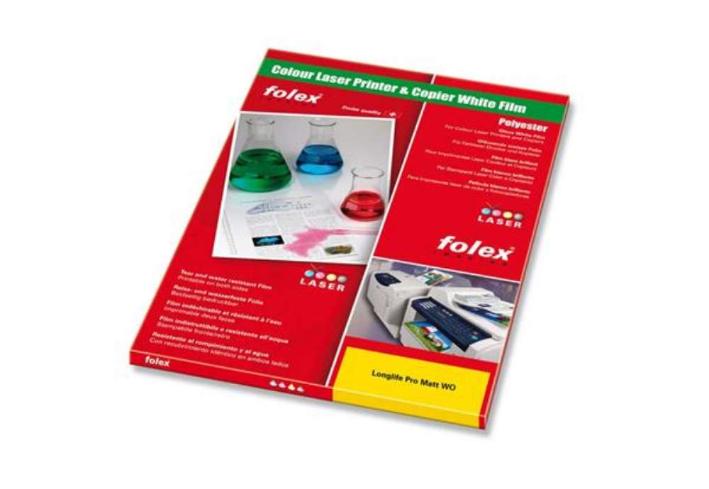Immagine di Film antistrappo Folex Longlife Pro Matt WO poliestere bianco opaco 0,115 mm A3 Conf. 50 pezzi - 297