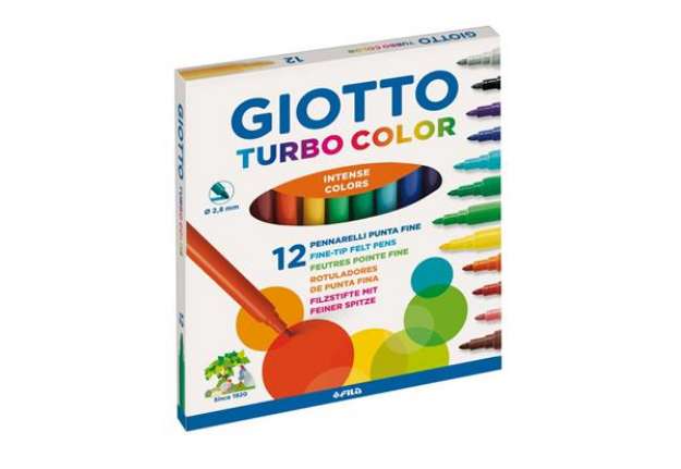 Immagine di Pennarelli GIOTTO Turbo Color punta fine 2,8 mm assortiti astuccio da 12 - F416000