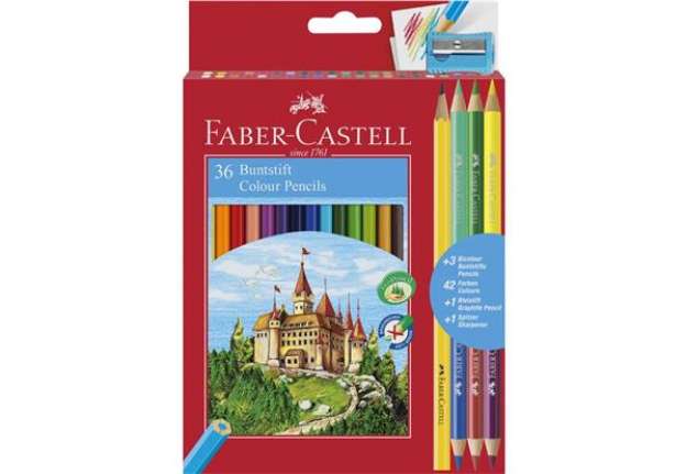 Immagine di Matite colorate Faber-Castell Eco Il Castello Conf. 36 + 3 Bicolor + 1 Grafite - 110336