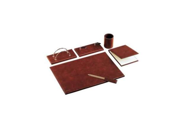Immagine di Set da scrivania classico Munari in similpelle bruciato 6 pezzi - 22028MU2300