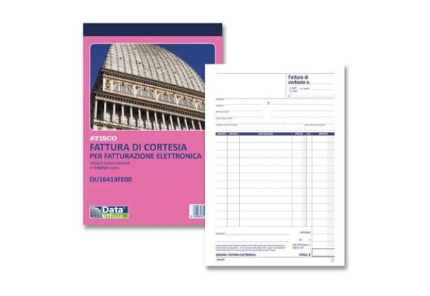 Immagine di Blocco fatture di cortesia data ufficio 21,5x14,5 cm 33x3 copie autoricalcanti DU16413FE00