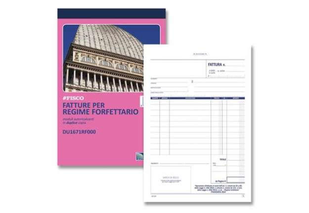 Immagine di Blocco fatture per regime forfettario data ufficio - 50x2 copie autoricalcanti A5 - DU1671RF000