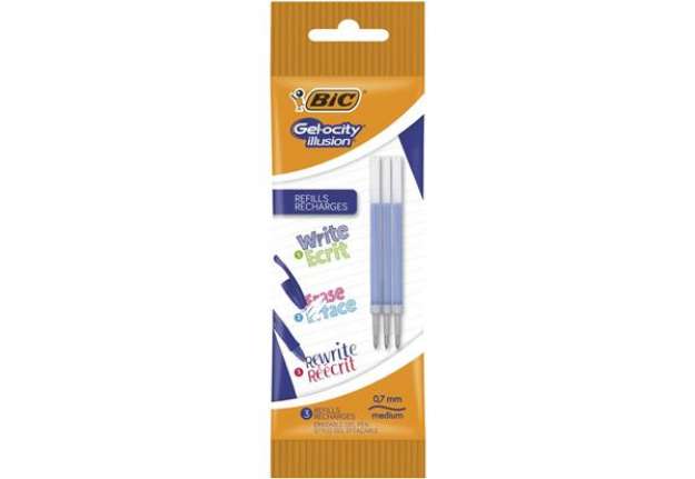 Immagine di Refill BIC Gelocity Illusion Pouch 0,7 mm blu Conf. 3 pezzi - 9514511