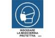 Immagine di Adesivo segnaletico Markin ''Indossare la mascherina protettiva'' in LWM 12,5x15,2 cm - Conf. 2 pezz