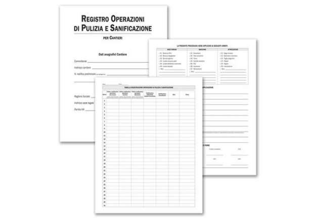 Immagine di Registro operazioni di pulizia e sanificazione per cantieri Data Ufficio 28 pg -  31x24,5 cm - DU321
