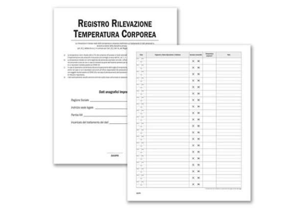 Immagine di Registro operazioni per la rilevazione della temperatura corporea Data Ufficio 24 pagine 31x24,5 cm