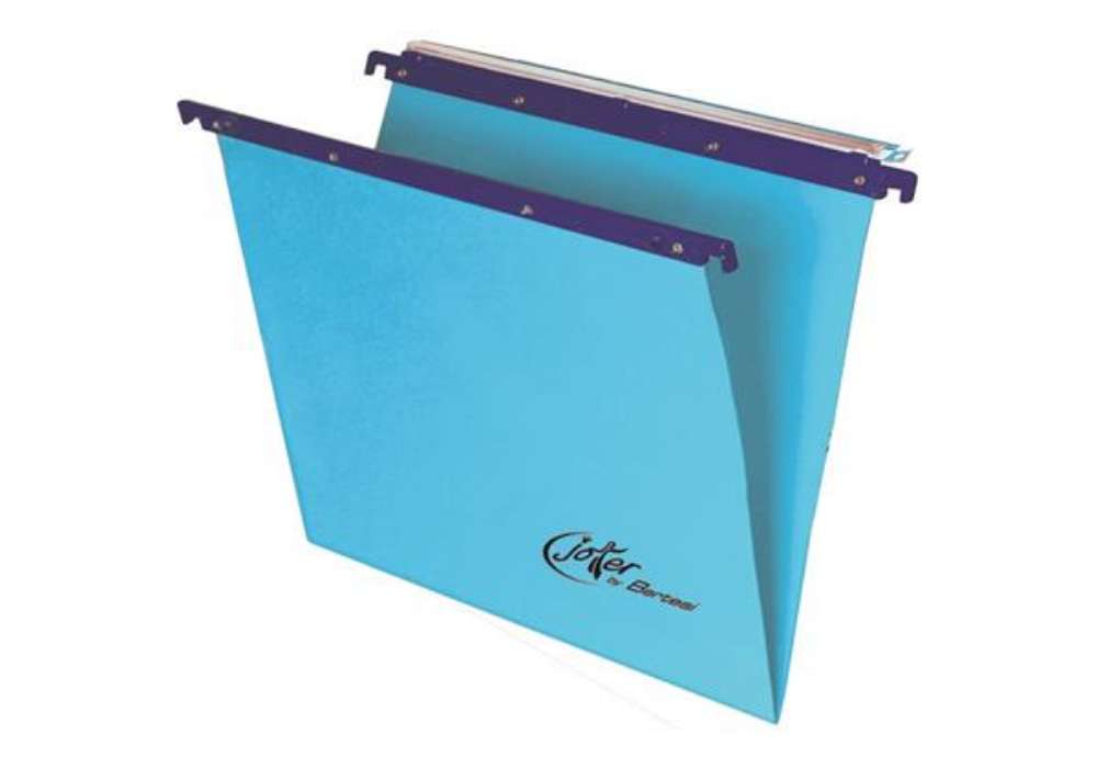 Immagine di Cartelle sospese orizzontali per cassetti Linea Joker 33 cm fondo V - blu conf. 25 pezzi - 400/330 L