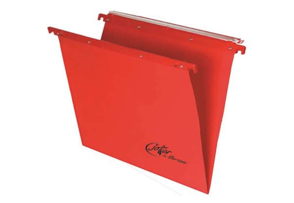 Immagine di Cartelle sospese orizzontali per cassetti Linea Joker 33 cm fondo V - rosso conf. 25 pezzi - 400/330