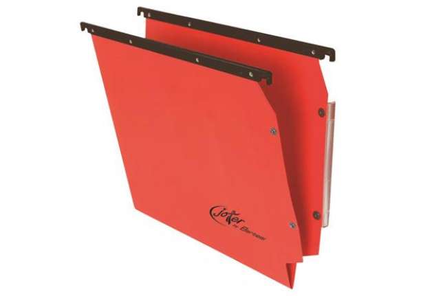 Immagine di Cartelle sospese laterali per armadi Linea Joker 33 cm fondo V - rosso conf. 25 pezzi - 414F LINK -