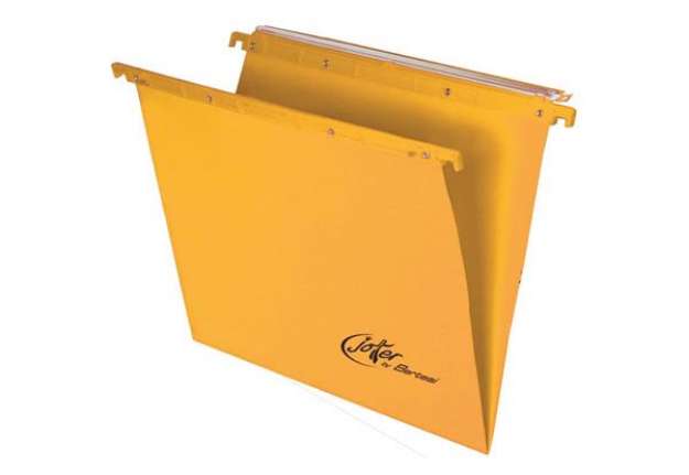 Immagine di Cartelle sospese orizzontali per cassetti Linea Joker 33 cm fondo V - giallo conf. 25 pezzi 400/330