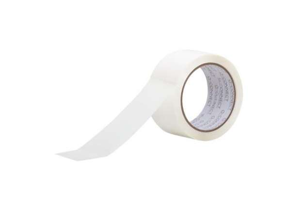Immagine di Nastro adesivo da imballo Q-Connect 50 mm x 66 m bianco - svolgimento rumoroso - conf. 6 pezzi - KF0