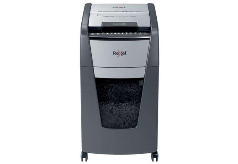 Immagine di Distruggidocumenti uso frequente Optimum AutoFeed+ 300M EU Rexel P-5 60 L taglio a frammenti 2x15 mm