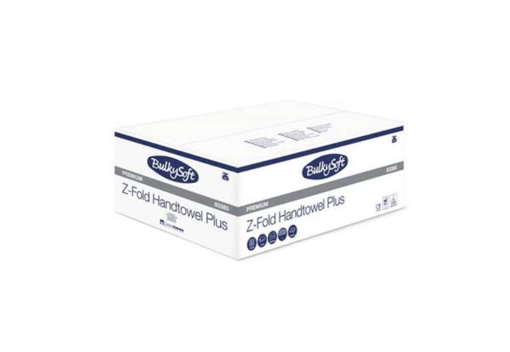 Immagine di Asciugamani interfogliati piagatura a Z Bulkysoft 21,5x24 cm bianco Cf. 25 fascette da 150 fogli - 8
