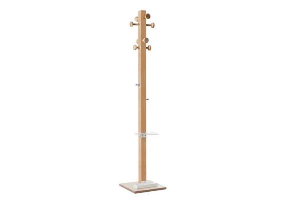 Immagine di Appendiabiti da terra in legno Paperflow 8 ganci Wood Range Modello C  35x35x178 cm bianchi - K70001